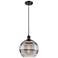 Ballston Rochester 10"W Oiled Bronze Corded Mini Pendant w/ Smoke Shad