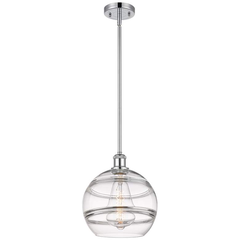 Image 1 Ballston Rochester 10"W Polished Chrome Stemmed Mini Pendant w/ Clear