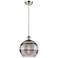 Ballston Rochester 10"W Satin Nickel Corded Mini Pendant w/ Smoke Shad
