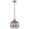 Ballston Rochester 10"W Satin Nickel Stemmed Mini Pendant w/ Smoke Sha