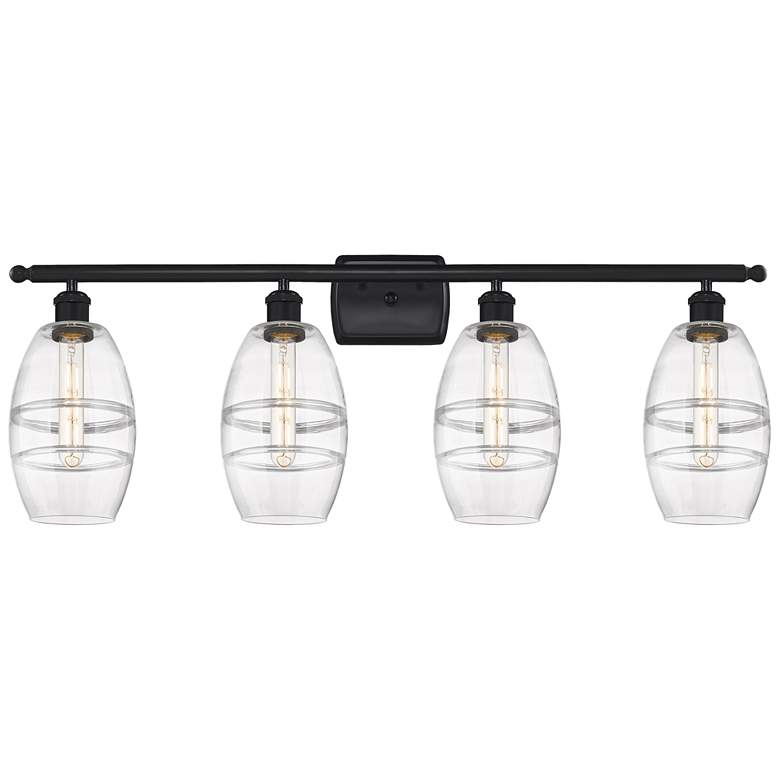 Image 1 Ballston Rochester 11.38"H Black Brass Adjustable Sconce w/ Clear Shad