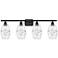 Ballston Rochester 11.38"H Black Brass Adjustable Sconce w/ Clear Shad