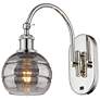 Ballston Rochester 11.38"H Polished Nickel Adjustable Sconce w/ Smoke