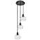 Ballston Rochester 12.38"W 3-Light Black Corded Pendant w/ Clear Shade