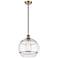 Ballston Rochester 12"W Antique Brass Corded Mini Pendant w/ Clear Sha
