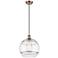 Ballston Rochester 12"W Antique Copper Corded Mini Pendant w/ Clear Sh