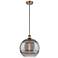 Ballston Rochester 12"W Brushed Brass Corded Mini Pendant w/ Smoke Sha