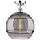 Ballston Rochester 12"W Chrome Semi-Flush Mount w/ Light Smoke Shade