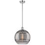 Ballston Rochester 12"W Chrome Stemmed Mini Pendant w/ Light Smoke Sha