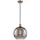 Ballston Rochester 12"W Copper Corded Mini Pendant w/ Light Smoke Shad