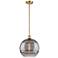 Ballston Rochester 12"W Gold Stemmed Mini Pendant w/ Light Smoke Shade