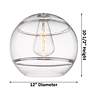 5_Ballston Rochester 12"W Oiled Bronze Corded Mini Pendant w/ Smoke Shad more views