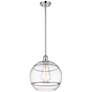Ballston Rochester 12"W Polished Chrome Stemmed Mini Pendant w/ Clear