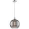Ballston Rochester 12"W Polished Nickel Corded Mini Pendant w/ Smoke S