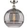 Ballston Rochester 12"W Polished Nickel Semi-Flush w/ Light Smoke Shad