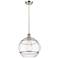 Ballston Rochester 12"W Satin Nickel Corded Mini Pendant w/ Clear Shad
