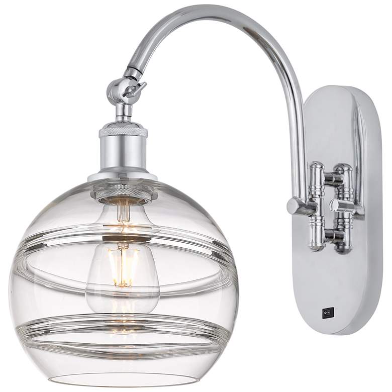 Image 1 Ballston Rochester 13.38"H Chrome Adjustable Sconce w/ Clear Shade