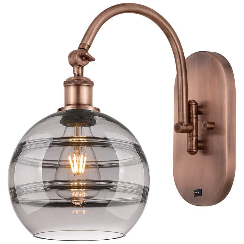 Image 1 Ballston Rochester 13.38"H Copper Adjustable Sconce w/ Smoke Shade