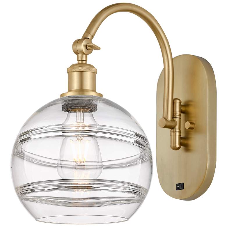 Image 1 Ballston Rochester 13.38"H Gold Adjustable Sconce w/ Clear Shade