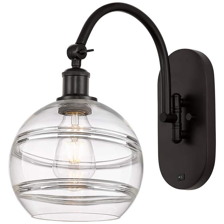 Image 1 Ballston Rochester 13.38"H Oiled Bronze Adjustable Sconce w/ Clear Sha