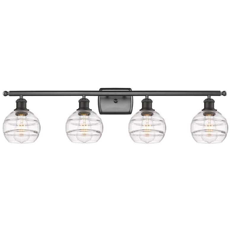 Image 1 Ballston Rochester 13.38"H Oiled Bronze Adjustable Sconce w/ Smoke Sha