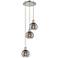 Ballston Rochester 13"W 3-Light Polished Nickel Cord Pendant w/ Smoke