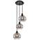 Ballston Rochester 14.5"W 3-Light Matte Black Corded Pendant w/ Smoke