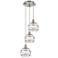 Ballston Rochester 14.5"W 3-Light Satin Nickel Cord Pendant w/ Clear S