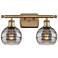 Ballston Rochester 15.88"W 2 Light Brushed Brass Bath Light w/ Smoke S