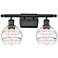 Ballston Rochester 15.88"W 2 Light Matte Black Bath Light w/ Clear Sha