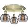 Ballston Rochester 17.63"W 3-Light Antique Brass Flush Mount w/ Smoke