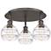 Ballston Rochester 17.63"W 3-Light Oiled Bronze Flush Mount w/ Clear S