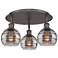 Ballston Rochester 17.63"W 3-Light Oiled Bronze Flush Mount w/ Smoke S