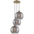 Ballston Rochester 18.5"W 3-Light Antique Brass Cord Pendant w/ Smoke