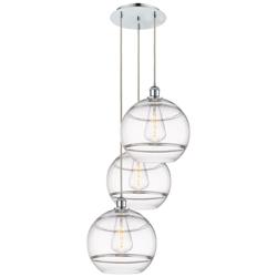 Ballston Rochester 18.5"W 3-Light Chrome Corded Pendant w/ Clear Shade