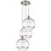 Ballston Rochester 18.5"W 3-Light Satin Nickel Cord Pendant w/ Clear S