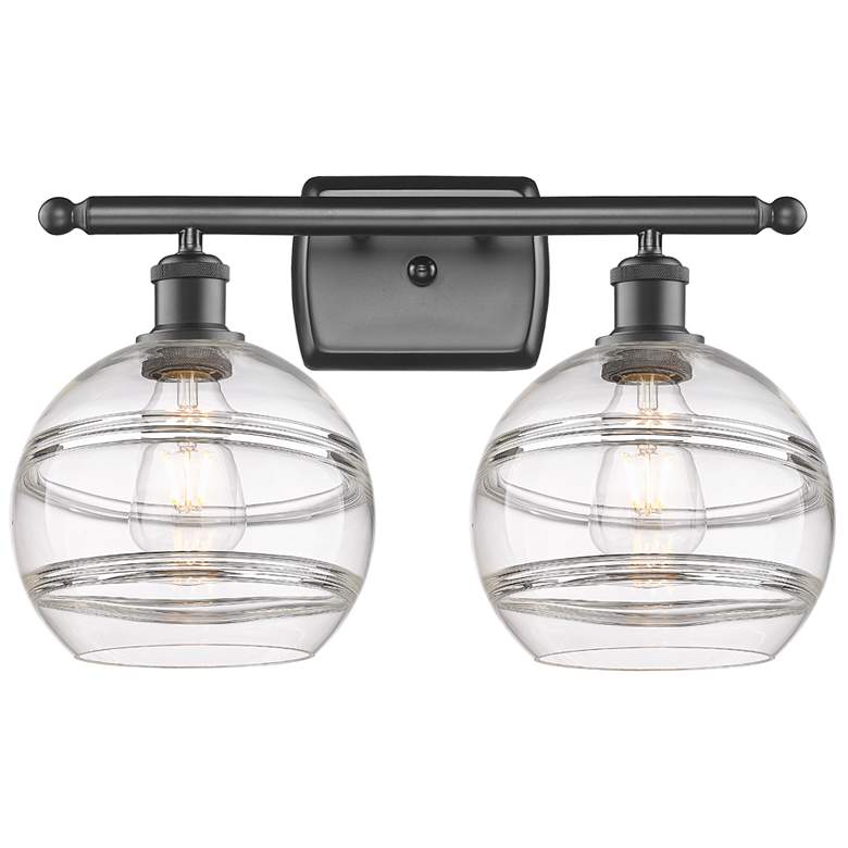 Image 1 Ballston Rochester 18"W 2 Light Oil Rubbed Bronze Bath Light w/ Clear