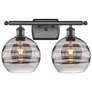 Ballston Rochester 18"W 2 Light Oiled Bronze Bath Light w/ Smoke Shade