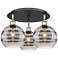 Ballston Rochester 19.75"W 3-Light Black Brass Flush Mount w/ Smoke Sh