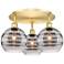 Ballston Rochester 19.75"W 3-Light Satin Gold Flush Mount w/ Smoke Sha