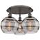 Ballston Rochester 21.75"W 3-Light Oiled Bronze Flush Mount w/ Smoke S