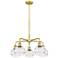 Ballston Rochester 23.88"W 5-Light Gold Stem Chandelier w/ Clear Shade