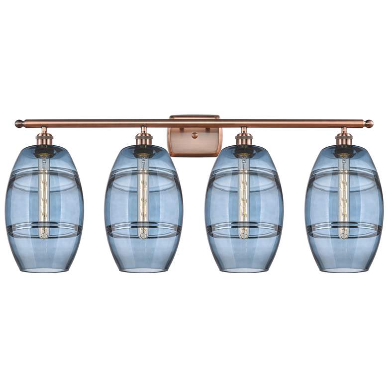 Image 1 Ballston Rochester 26"W 5-Light Copper Stem Chandelier w/ Clear Shade