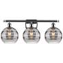 Ballston Rochester 28"W 3 Light Chrome Bath Light w/ 8" Light Smo
