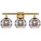 Ballston Rochester 28"W 3 Light Gold Bath Light w/ 8" Light Smoke