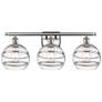 Ballston Rochester 28"W 3 Light Satin Nickel Bath Light w/ 8" Cle