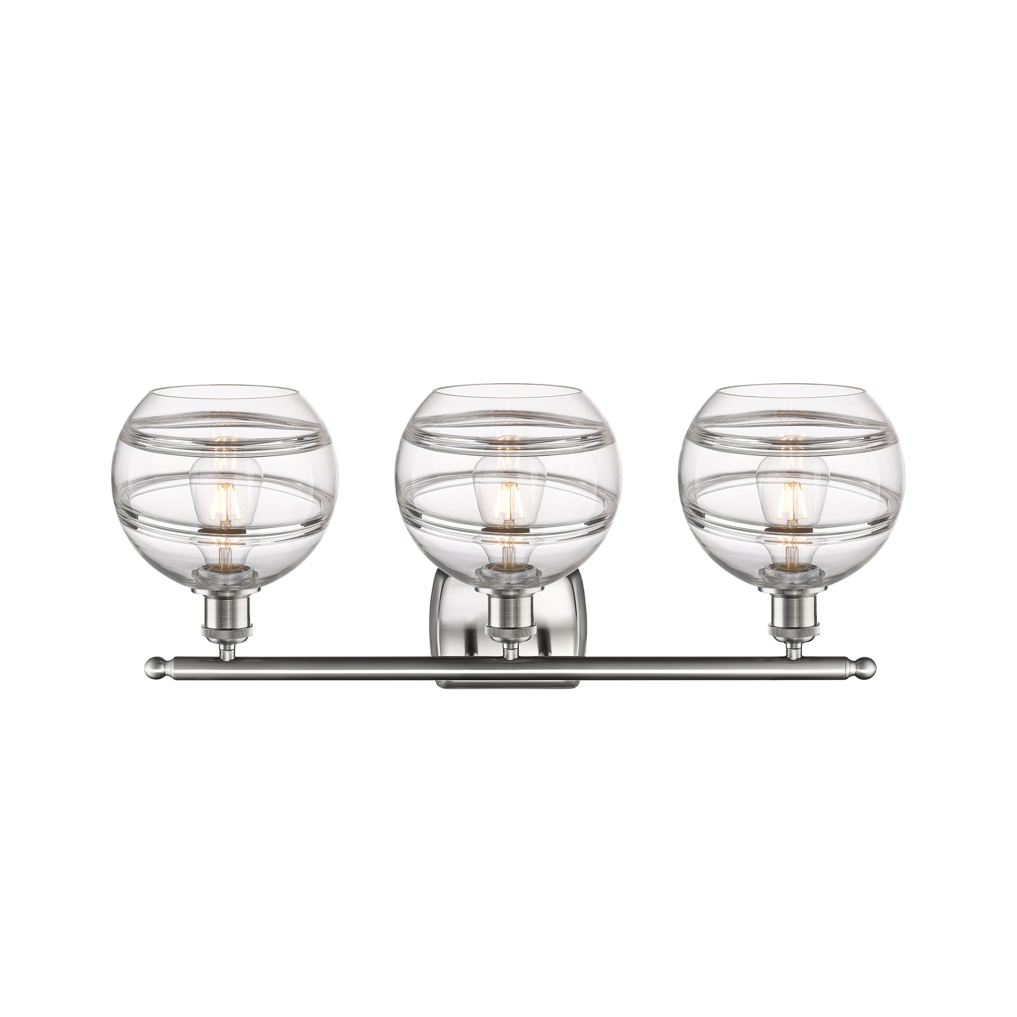 Image 2 Ballston Rochester 28"W 3 Light Satin Nickel Bath Light w/ 8" Cle more views