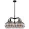 Ballston Rochester 28"W 5-Light Black Stem Chandelier w/ Smoke Shade