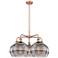 Ballston Rochester 28"W 5-Light Copper Stem Chandelier w/ Smoke Shade