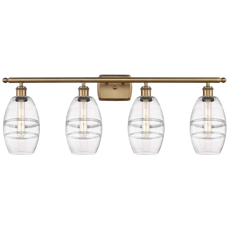 Image 1 Ballston Rochester 28"W 5-Light Gold Stem Chandelier w/ Clear Shade